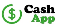 a green and black logo with the words cash app